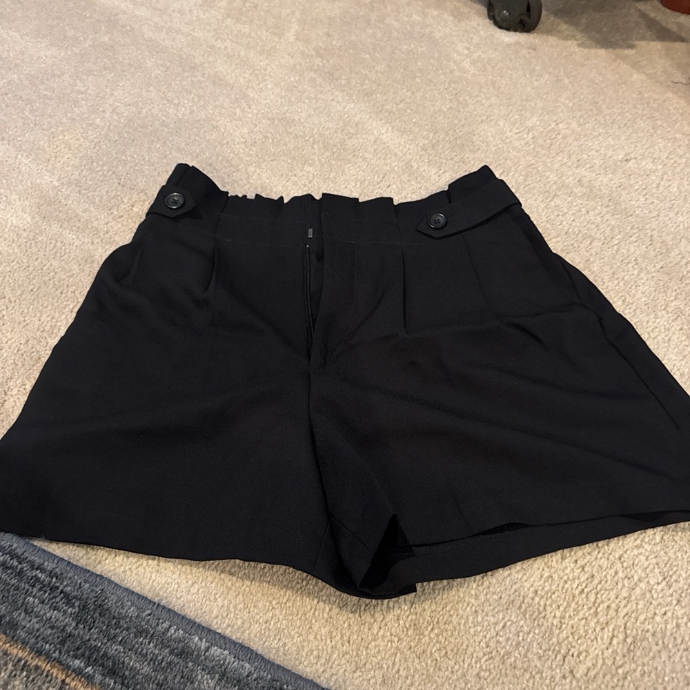 Banana Republic Black High-Waist Tailored Shorts